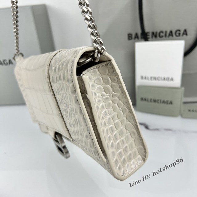 Balenciaga專櫃爆款鱷魚紋牛皮女包鏈條包 巴黎世家經典小號沙漏包鏈條斜挎包 fyj1055